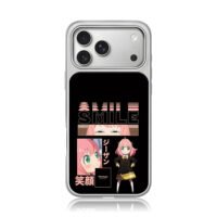 Spy x Family Anya smile Japanese text iPhone 17 Pro Max Electroplated Silver Case1