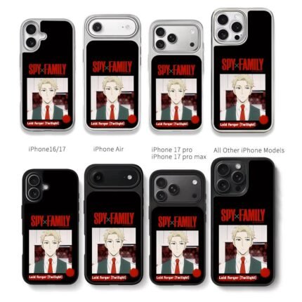 SpyxFamily Loid Forger Twilight art Chris Brown Phone Case Black Electroplated Silver For Iphone 11 To 17