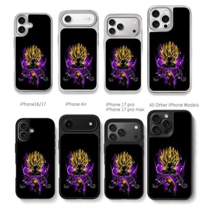 SSJ Gohan Dragon Ball art Chris Brown Phone Case Black Electroplated Silver For Iphone 11 To 17