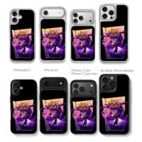 SSJ Trunks DBZ neon blast art Chris Brown Phone Case Black Electroplated Silver For Iphone 11 To 17