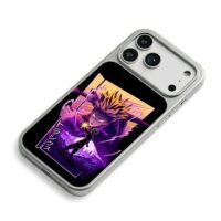 SSJ Trunks DBZ neon blast art iPhone 17 Pro Max Electroplated Silver Case2