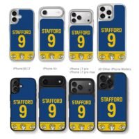 Stafford 9 LA Rams jersey print Chris Brown Phone Case Black Electroplated Silver For Iphone 11 To 17