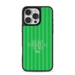 Stake F1 Team green striped print iPhone 16 Pro Max Black Case