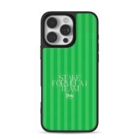 Stake F1 Team green striped print iPhone 16 Pro Max Black Case