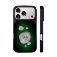 Stake F1 Team water drops green bg iPhone 17 Pro Max Black Case