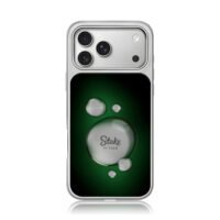 Stake F1 Team water drops green bg iPhone 17 Pro Max Electroplated Silver Case1