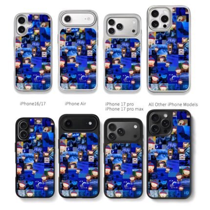 Stan Marsh South Park blue collage Chris Brown Phone Case Black Electroplated Silver For Iphone 11 To 17