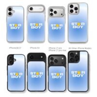 STAR BOY with yellow star on blue Chris Brown Phone Case Black Electroplated Silver For Iphone 11 To 17