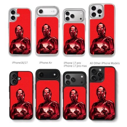 Star Wars C3PO Chewie chess red art Chris Brown Phone Case Black Electroplated Silver For Iphone 11 To 17