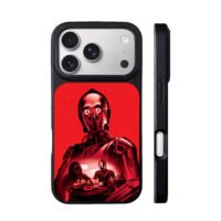 Star Wars C3PO Chewie chess red art iPhone 17 Pro Max Black Case