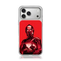 Star Wars C3PO Chewie chess red art iPhone 17 Pro Max Electroplated Silver Case1