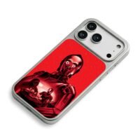 Star Wars C3PO Chewie chess red art iPhone 17 Pro Max Electroplated Silver Case2