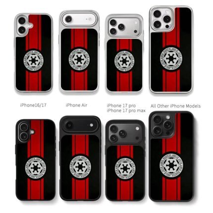 Star Wars Empire logo red stripes Chris Brown Phone Case Black Electroplated Silver For Iphone 11 To 17