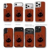 Star Wars Jawa hooded red eyes art Chris Brown Phone Case Black Electroplated Silver For Iphone 11 To 17