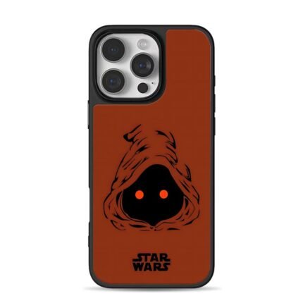 Star Wars Jawa hooded red eyes art iPhone 16 Pro Max Black Case