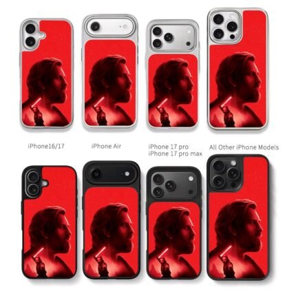 Star Wars ObiWan red lightsaber art Chris Brown Phone Case Black Electroplated Silver For Iphone 11 To 17