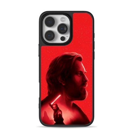 Star Wars ObiWan red lightsaber art iPhone 16 Pro Max Black Case