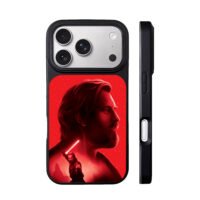 Star Wars ObiWan red lightsaber art iPhone 17 Pro Max Black Case