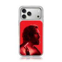 Star Wars ObiWan red lightsaber art iPhone 17 Pro Max Electroplated Silver Case1
