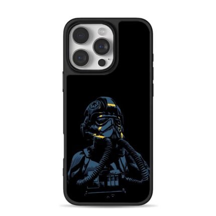 Star Wars TIE pilot blue yellow art iPhone 16 Pro Max Black Case