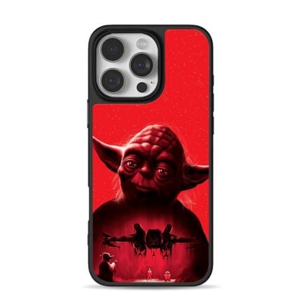 Star Wars Yoda Xwing red space art iPhone 16 Pro Max Black Case