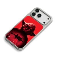 Star Wars Yoda Xwing red space art iPhone 17 Pro Max Electroplated Silver Case2