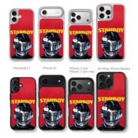 Starboy chrome F1 racing helmet red Chris Brown Phone Case Black Electroplated Silver For Iphone 11 To 17