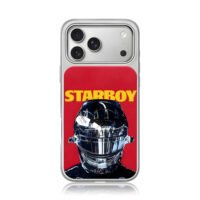 Starboy chrome F1 racing helmet red iPhone 17 Pro Max Electroplated Silver Case1