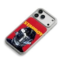 Starboy chrome F1 racing helmet red iPhone 17 Pro Max Electroplated Silver Case2