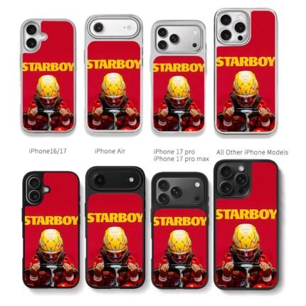 Starboy F1 racer helmet yellow red Chris Brown Phone Case Black Electroplated Silver For Iphone 11 To 17