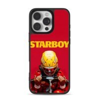Starboy F1 racer helmet yellow red iPhone 16 Pro Max Black Case