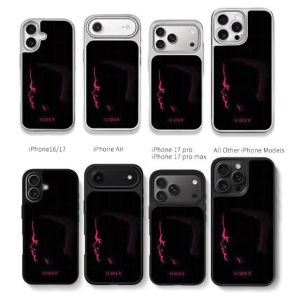 Starboy The Weeknd pink silhouette art Chris Brown Phone Case Black Electroplated Silver For Iphone 11 To 17