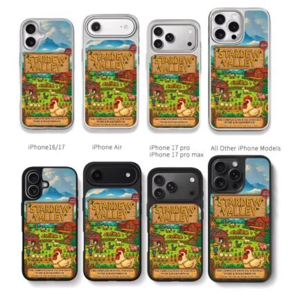 Stardew Valley cartoon farm animals Chris Brown Phone Case Black Electroplated Silver For Iphone 11 To 17