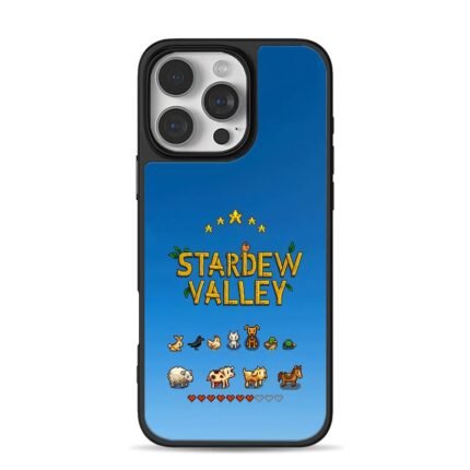 Stardew Valley pixel farm animals iPhone 16 Pro Max Black Case
