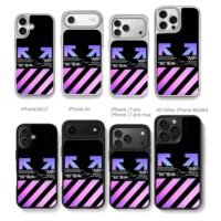 Starry OffWhite Nike Air Jordan art Chris Brown Phone Case Black Electroplated Silver For Iphone 11 To 17