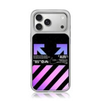 Starry OffWhite Nike Air Jordan art iPhone 17 Pro Max Electroplated Silver Case1