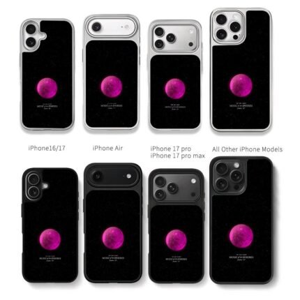 Starry pink moon Music of Spheres Chris Brown Phone Case Black Electroplated Silver For Iphone 11 To 17