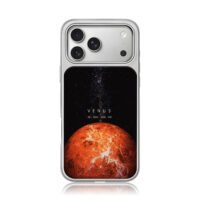 Starry space with Venus 38000000km iPhone 17 Pro Max Electroplated Silver Case1