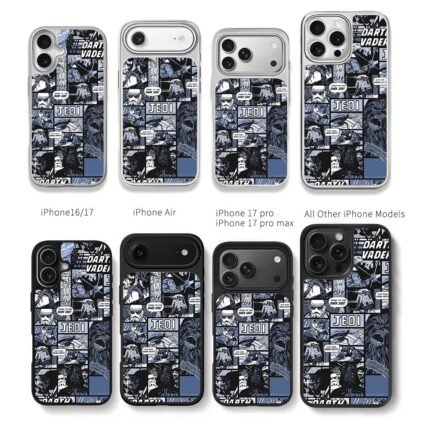 StarWarsComicDarthVaderBobaFettJedi Chris Brown Phone Case Black Electroplated Silver For Iphone 11 To 17