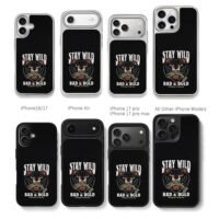 Stay wild bear fish retro art Chris Brown Phone Case Black Electroplated Silver For Iphone 11 To 17