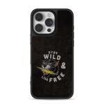 Stay Wild Live Free panther bolt art iPhone 16 Pro Max Black Case