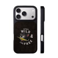 Stay Wild Live Free panther bolt art iPhone 17 Pro Max Black Case