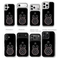 Steve Rogers hero shield art Chris Brown Phone Case Black Electroplated Silver For Iphone 11 To 17