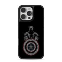 Steve Rogers hero shield art iPhone 16 Pro Max Black Case