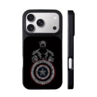 Steve Rogers hero shield art iPhone 17 Pro Max Black Case
