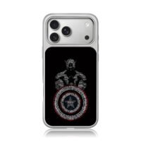 Steve Rogers hero shield art iPhone 17 Pro Max Electroplated Silver Case1
