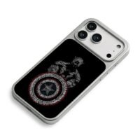 Steve Rogers hero shield art iPhone 17 Pro Max Electroplated Silver Case2