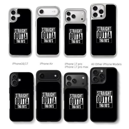 Straight Outta Tha 90s text print Chris Brown Phone Case Black Electroplated Silver For Iphone 11 To 17