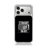 Straight Outta Tha 90s text print iPhone 17 Pro Max Electroplated Silver Case1
