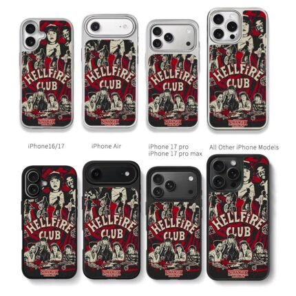Stranger Things Hellfire Club DnD Chris Brown Phone Case Black Electroplated Silver For Iphone 11 To 17